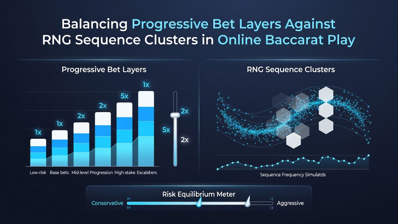 Darstellung der Abstimmung von Wettprogressionen auf RNG-Cluster in Baccarat-Sessions