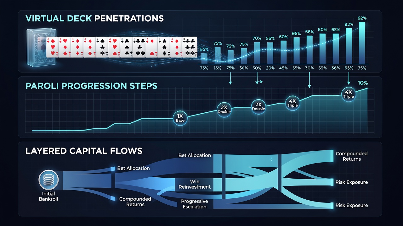 Analyse von Deck-Penetration und gestaffelten Einsatzflüssen in virtuellen Baccarat-Sitzungen