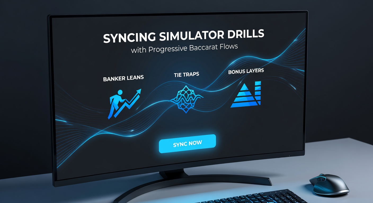 Darstellung eines Baccarat-Simulators mit progressiven Wettflüssen und Banker-Neigungen auf einem digitalen Bildschirm