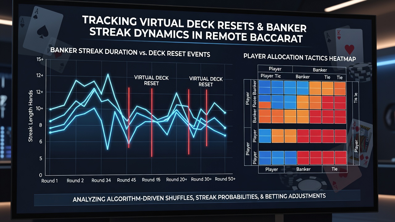 Diagramme zu Banker-Streak-Verschiebungen und Allokationsmustern nach virtuellen Deck-Resets